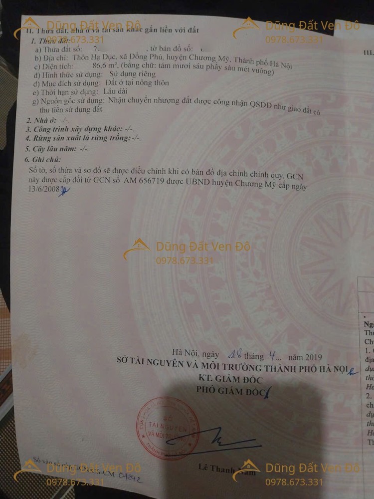 86,6M Đồng Phú-Chương Mỹ-Hà Nội