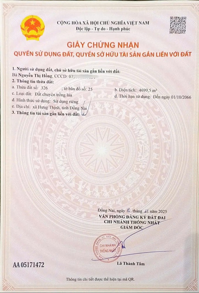 Đầu Tư Sinh Lời - Chính Chủ Bán 2 Thửa Đất Liền Kề Tại Xã Hưng Thịnh, Đồng Nai