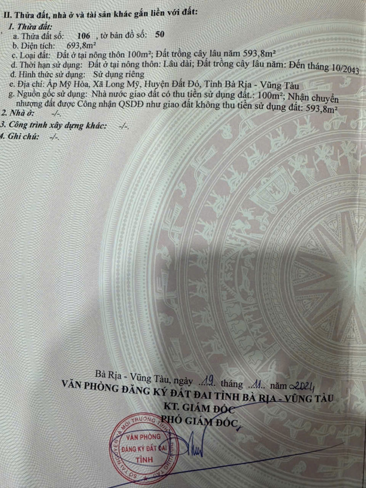 Cơ Hội Đầu Tư Sinh Lời - Chính Chủ Bán Lô Đất Xã Long Mỹ, Đất Đỏ, Bà Rịa Vũng Tàu