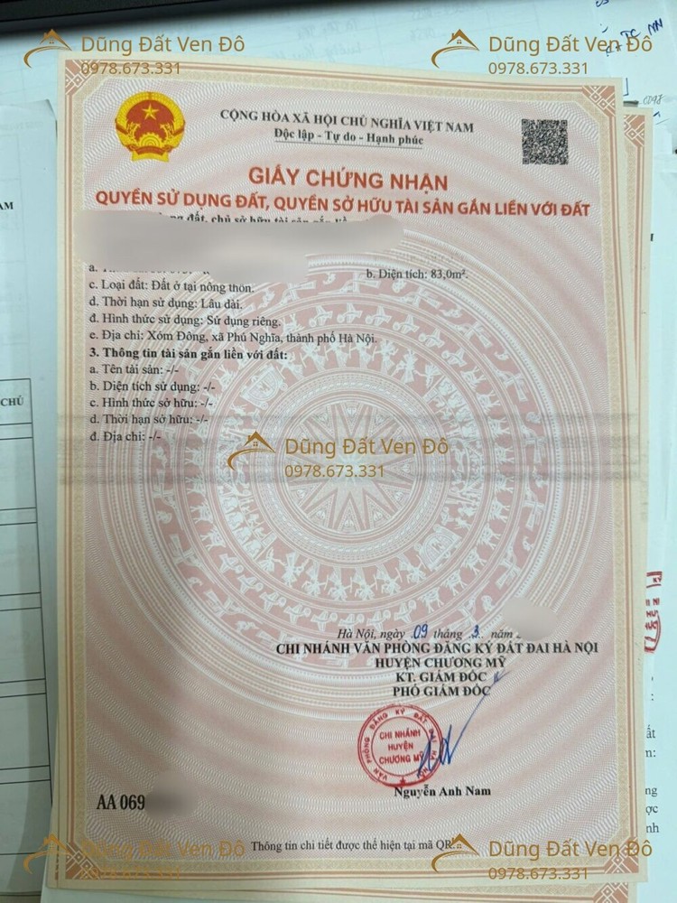 3 Lô 99,6M Và 83M Và 80M Đông Sơn-Chương Mỹ-Hà Nội