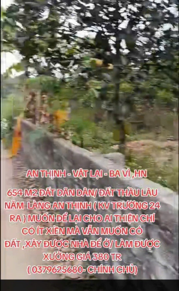 Mảnh Đất Giá Hời - Bán Nhanh Lô Đất Dãn Dân /Trồng Cây Lâu Năm - Đầu Tư Là Sinh Lời Tại H. Ba Vì Hn