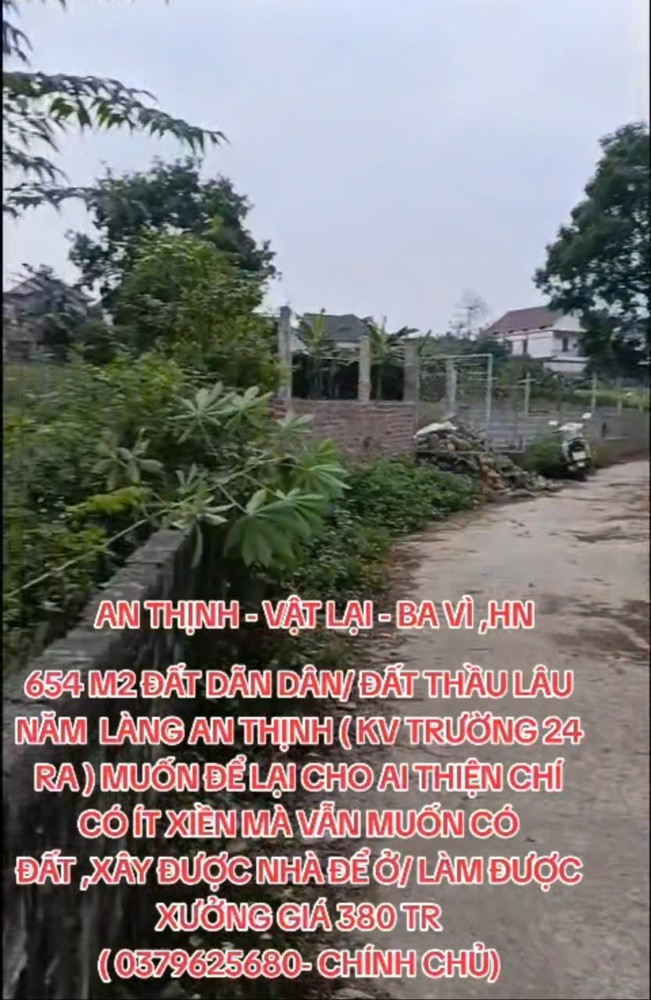 Mảnh Đất Giá Hời - Bán Nhanh Lô Đất Dãn Dân /Trồng Cây Lâu Năm - Đầu Tư Là Sinh Lời Tại H. Ba Vì Hn