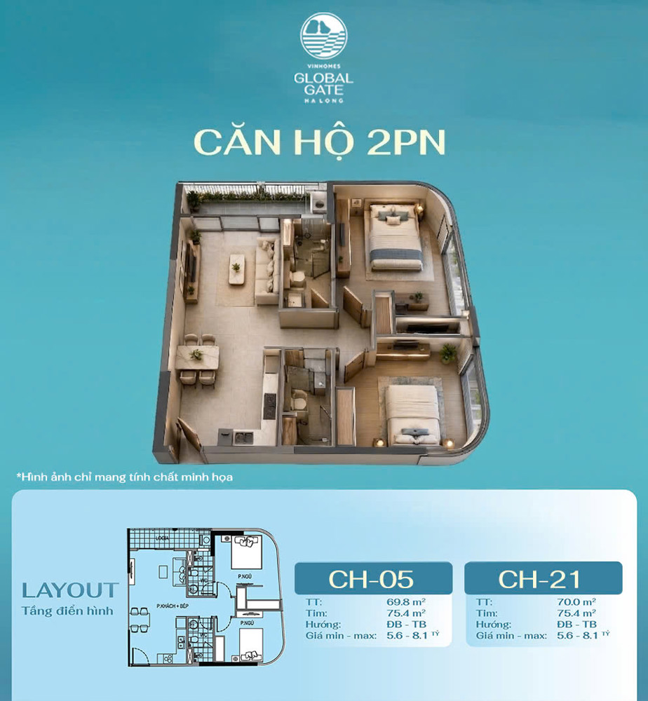 Tòa G2 Mở Bán Đợt 1 – Căn 2Pn Góc - Căn Hộ Tầng Cao Ngắm Vịnh Di Sản Top 10 Thế Giới