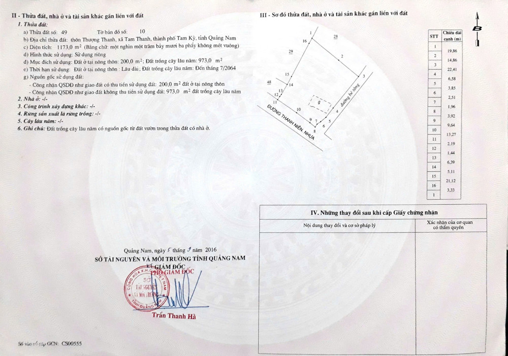 Cần Bán Đất Thôn Thượng Thanh, Tam Thanh, Tam Kỳ Tỉnh Quảng Nam
