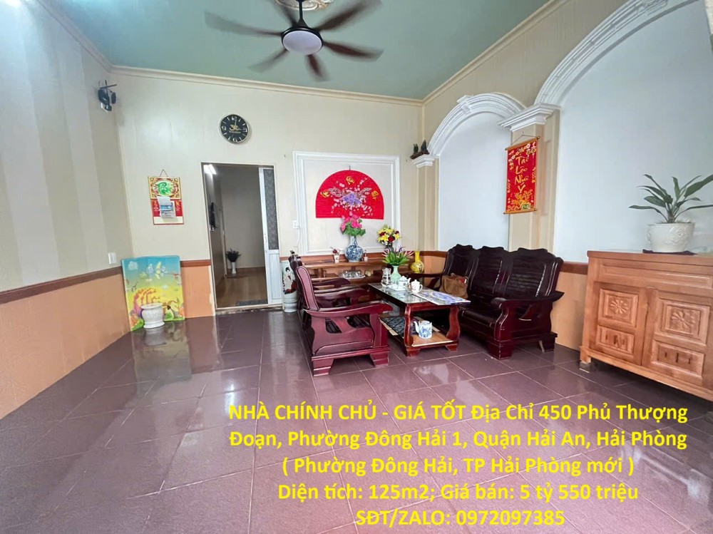 Nhà Chính Chủ - Giá Tốt Địa Chỉ 450 Phủ Thượng Đoạn, Phường Đông Hải 1, Quận Hải An, Hải Phòng