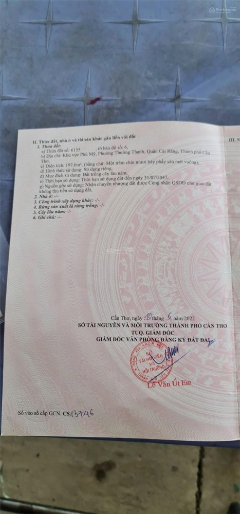 Đầu Tư Sinh Lời - Chính Chủ Bán Đất Nền Đường Cặp Sông Cái Răng Bé – Cách Đại Học Tây Đô 500M