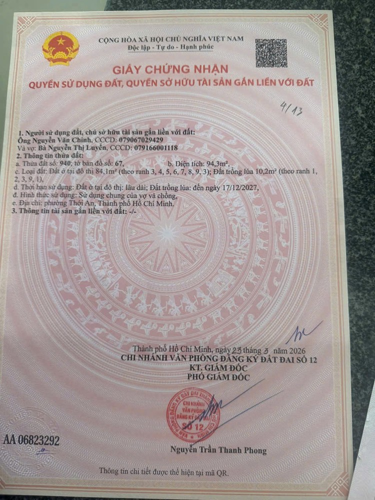 Chính Chủ Cần Bán Đất Vị Trí Đẹp Đường Thạnh Xuân 25, P. Thạnh Xuân, Q. 12, Tp. Hồ Chí Minh