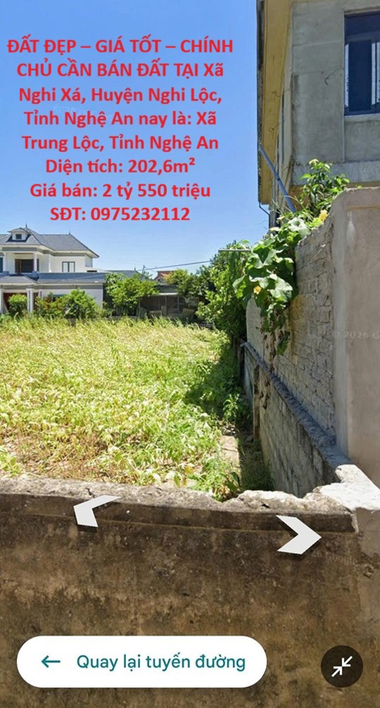 Đất Đẹp – Giá Tốt – Chính Chủ Cần Bán Đất Tại Xã Nghi Xá, Huyện Nghi Lộc, Tỉnh Nghệ An