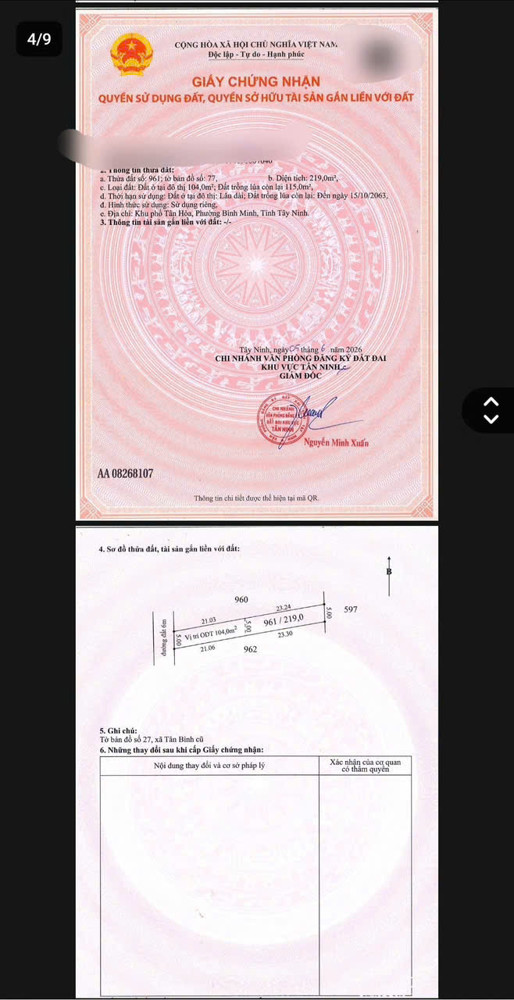 Giá 227Tr – Hết Đất Odt – Phường Bình Minh, Tp Tây Ninh