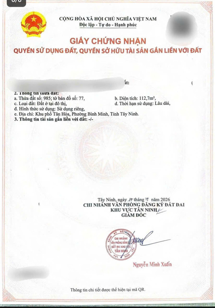 Giá 227Tr – Hết Đất Odt – Phường Bình Minh, Tp Tây Ninh
