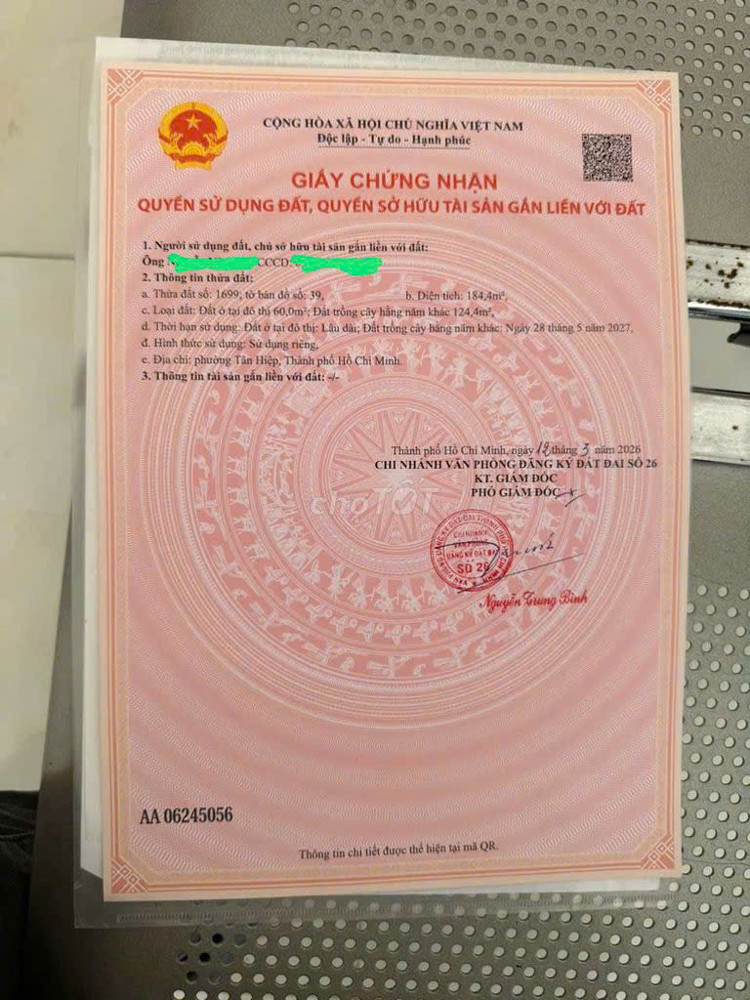 Sở Hữu Ngay Lô Đất Đẹp - Giá Tốt - Vị Trí Đắc Địa Tại Phường Tân Hiệp, Tphcm