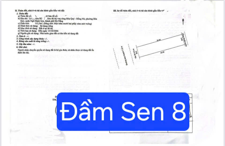 Bán Đất Đường Đầm Sen 8 – Gần Nguyễn Phước Lan