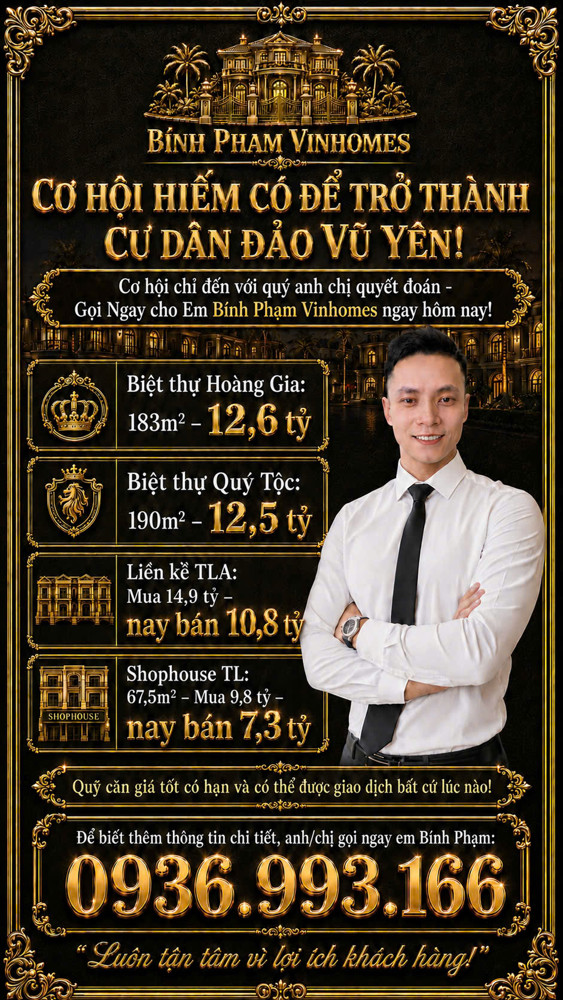 Săn Hàng Giá Tốt Tại Đảo Vũ Yên - 7,3 Tỷ Sở Hữu Ngay - Cơ Hội Hiếm. Lh: 0936.993.166