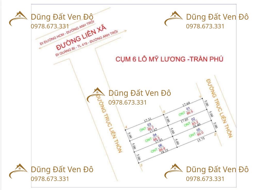 6 Lô Đất Từ 80M Đến 90M Tại Mỹ Lương-Chương Mỹ-Hà Nội