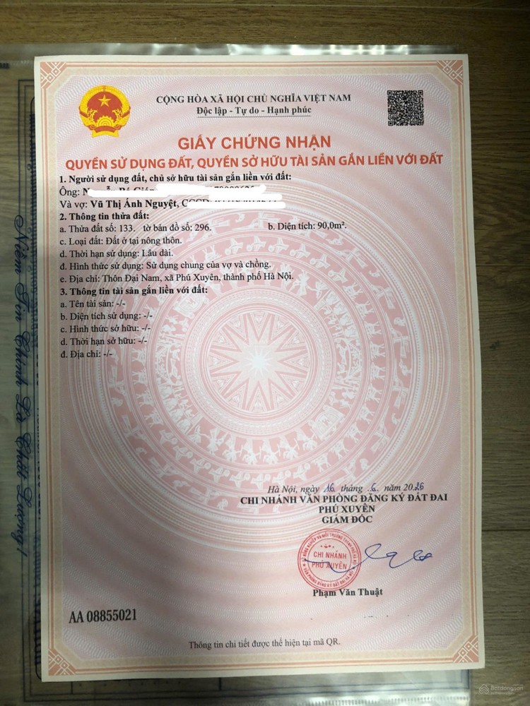 Chính Chủ Bán 90M2 Đất Lô Góc Trung Tâm Phú Xuyên-Ngay Ql1a