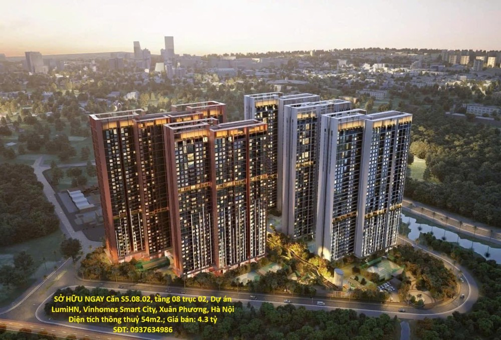 Sở Hữu Ngay Căn S5.08.02, Tầng 08 Trục 02, Dự Án Lumihn, Vinhomes Smart City, Xuân Phương, Hà Nội