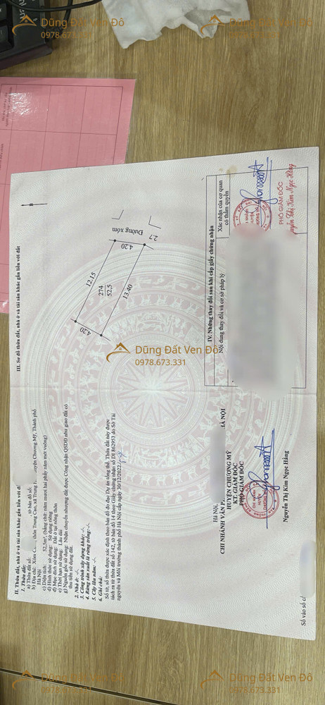 52,5M Trung Hòa-Chương Mỹ-Hà Nội