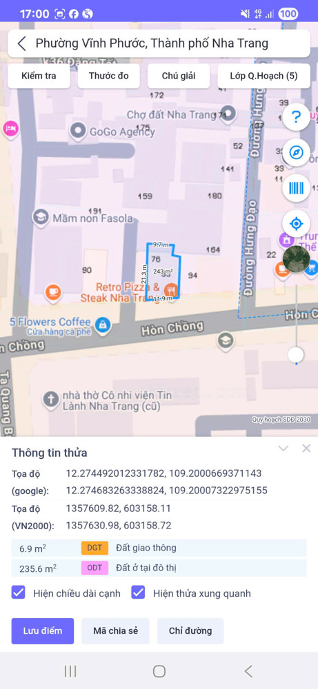 Bán Đất Mặt Tiền Đường Hòn Chồng, Bắc Nha Trang, Cách Biển 100M, Giá Bán 56 Tỷ