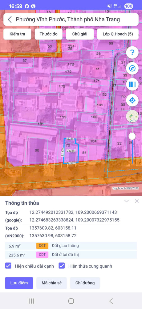 Bán Đất Mặt Tiền Đường Hòn Chồng, Bắc Nha Trang, Cách Biển 100M, Giá Bán 56 Tỷ