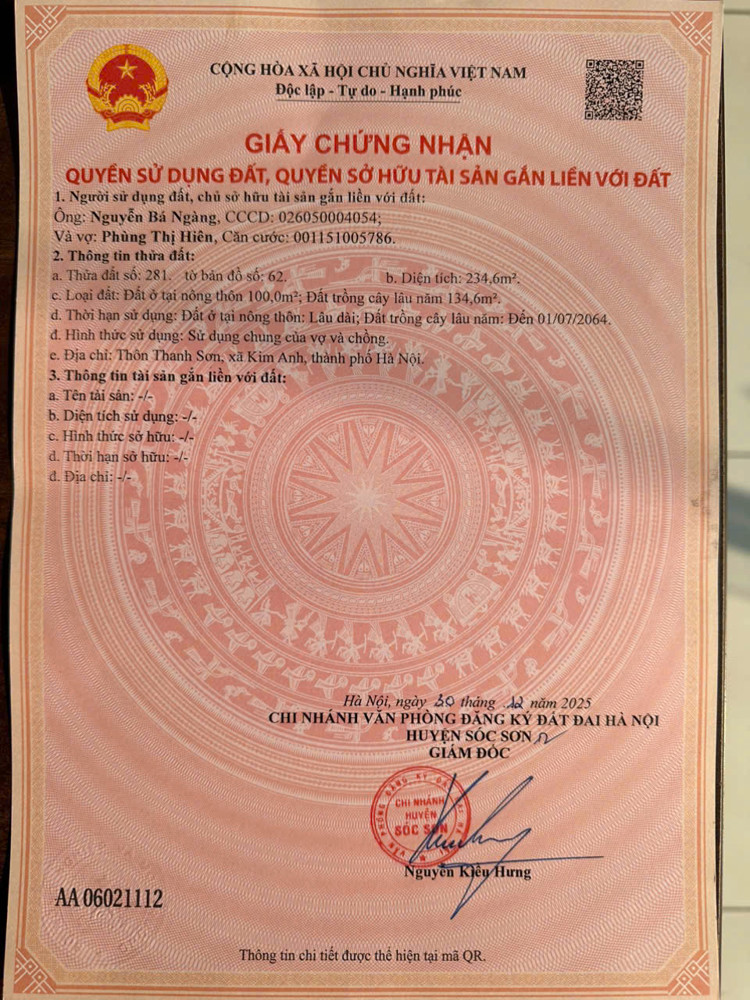 Sở Hữu Ngay Lô Đất Đẹp - Giá Tốt - Vị Trí Đắc Địa Tại Thôn Thanh Sơn, Xã Kim Anh, Tphn