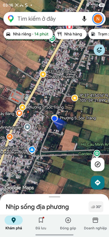 Chính Chủ Bán Đất Diện Tích 727.7M2, Sẵn Sổ - Mặt Tiền Đường Kênh Cầu Xéo, P.5, Tp.sóc Trăng
