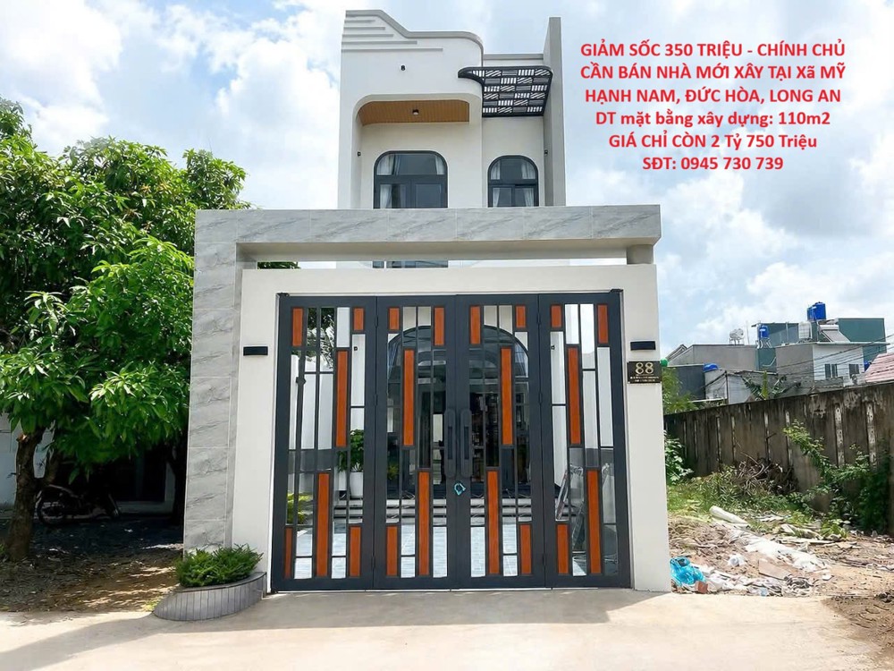Giảm Sốc 350 Triệu - Chính Chủ Cần Bán Nhà Mới Xây Tại Xã Mỹ Hạnh Nam, Đức Hòa, Long An