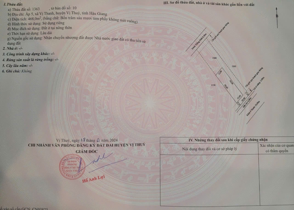 Bán Đất Thổ Cư Khu Vực Kênh 9 Thước – Xã Vị Thanh, Huyện Vị Thủy, Hậu Giang Cũ