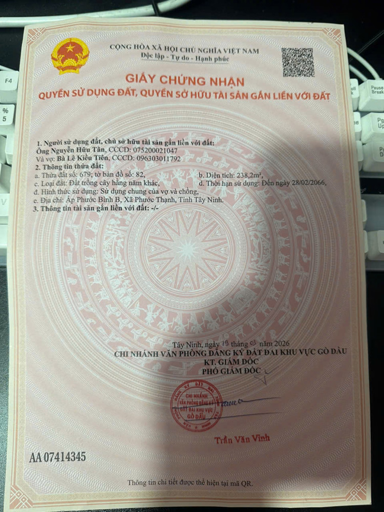 Sở Hữu Ngay Lô Đất Đẹp - Giá Tốt - Vị Trí Đắc Địa Tại : Ấp Phước Bình B - Xã Phước Thạnh - Tỉnh Tây