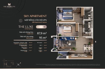 Căn Hộ The Luxe - The Matrix One Premium: 2PN, 87.9m² - Booking Ngay!