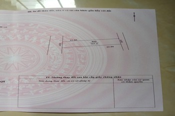 Lô đất 101m2, 2 mặt đường, giá 22 triệu/m - Vị trí đắc địa, tiềm năng sinh lời cao
