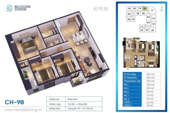 Bán Gấp Căn Hộ 3PN, 2VS Bluegem Tower - Giá Tốt Nhất Thị Trường