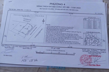 Bán lô đất Biệt thự căn góc 2 mặt tiền đường nội bộ đường Lê Hồng Phong P. Vũng Tàu