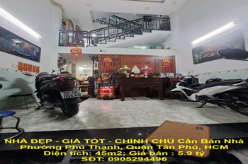 NHÀ ĐẸP - GIÁ TỐT - CHÍNH CHỦ Bán Nhà Phường Phú Thạnh, Quận Tân Phú, HCM