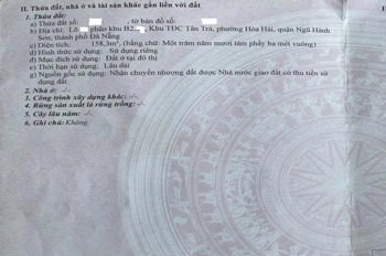 Bá.n Đất Góc 2MT đườngg 10m5 Bùi Quốc Khái, Q Ngũ Hành Sơn