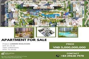 Chuyển nhượng Căn hộ 2PN Lumiere Boulevard - VinHomes Grand Park