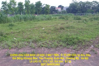 CHÍNH CHỦ CẦN BÁN LÔ GÓC 2 MẶT TIỀN - Ô TÔ ĐỖ CỬA tại Khu Đấu Giá Đồng Khoang Bèo