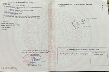 1.5 tỷ 88m2 ngõ 199 Tân Thành Dương Kinh Zalo 0567222555