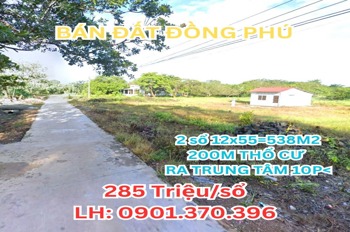 Đất Thổ Cư Đồng Phú - 538m² Sổ Hồng Riêng - Giá 285tr