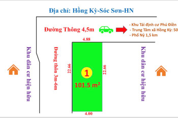 Chính Chủ Cần Tiền Chuyển Nhượng Lại Lô Đất Cức Đẹp tại Sóc Sơn, Hà Nội