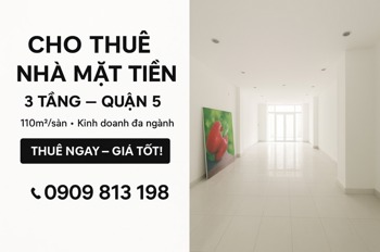 Cho Thuê Nhà Nguyên Căn 3 Tầng Mặt Tiền Quận 5 - Giá Tốt, Kinh Doanh Đắt