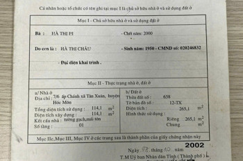 NHÀ (8x30) MẶT TIỀN LÊ THỊ HÀ, TÂN XUÂN, HÓC MÔN – HẬU 10M – GIÁ 23.5 TỶ