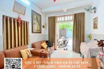 Nhà 2MT đẹp Hoàng Hoa Thám cách T3 chỉ 800m 62m2 chỉ nhình 10 tỷ