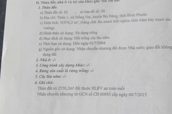 3,5HA ĐỒNG NAI BÙ ĐĂNG BÌNH PHƯỚC 1,2 TỶ
