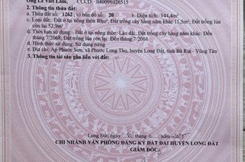 Chủ bán 8 nền liền kề phướclong thọ gần kcn đát đỏ