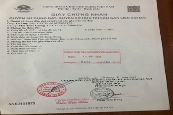 Bán Đất Đắc Địa Hội Phụ, Đông Anh - 77m2, Gần Hồ, Giá 9.3 Tỷ