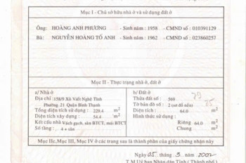 Chính Chủ Bán HXH Xô Viết Nghệ Tĩnh, P.19, Bình Thạnh: (4x16m), Giá Tốt Chỉ 16 Tỷ!