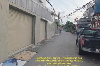 MẶT BẰNG ĐẸP – GIÁ TỐT – CHÍNH CHỦ CẦN CHO THUÊ MẶT BẰNG 2 MẶT TIỀN TẠI 109 Ngô Chí Quốc, Bình