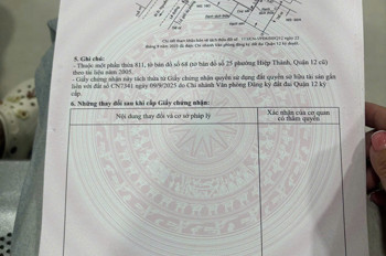 LÔ ĐẤT (4X18) MẶT TIỀN HIỆP THÀNH 26, QUẬN 12  GIÁ TỐT 5.55T TL