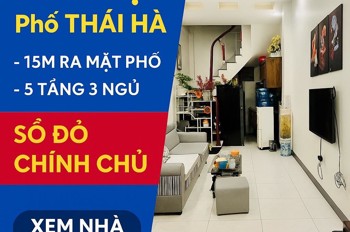 NHÀ PHỐ THÁI HÀ - TRUNG TÂM ĐỐNG ĐA – 5 TẦNG – THOÁNG TRƯỚC SAU – 15M RA MẶT PHỐ