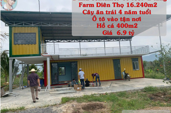 Bán Farm Nghỉ Dưỡng 16.240m² Diên Thọ, Diên Khánh – Có Nhà Container 2 Tầng, Hồ Cá 400m², Cây Trái